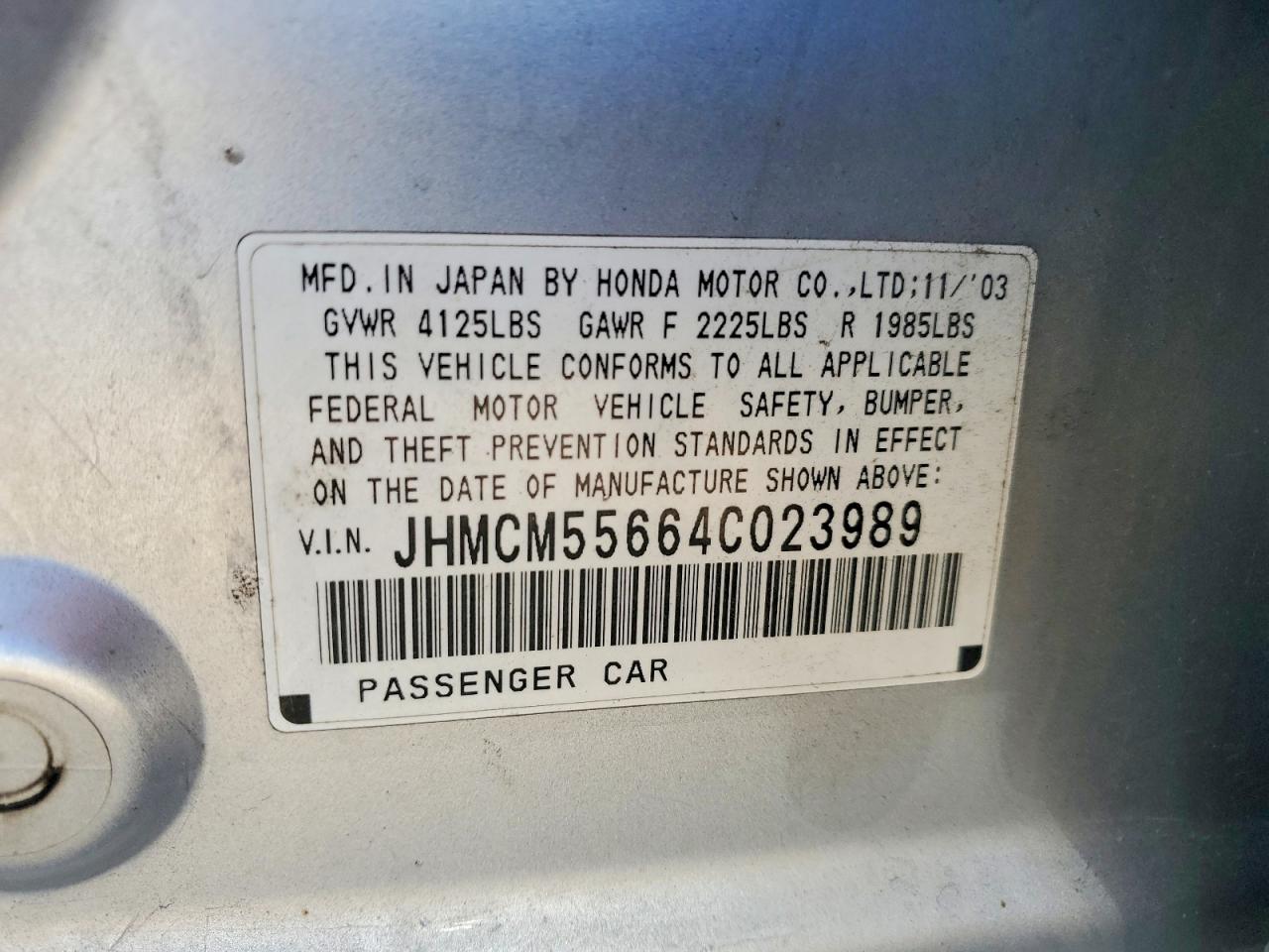 2004 HONDA ACCORD EX photo 25