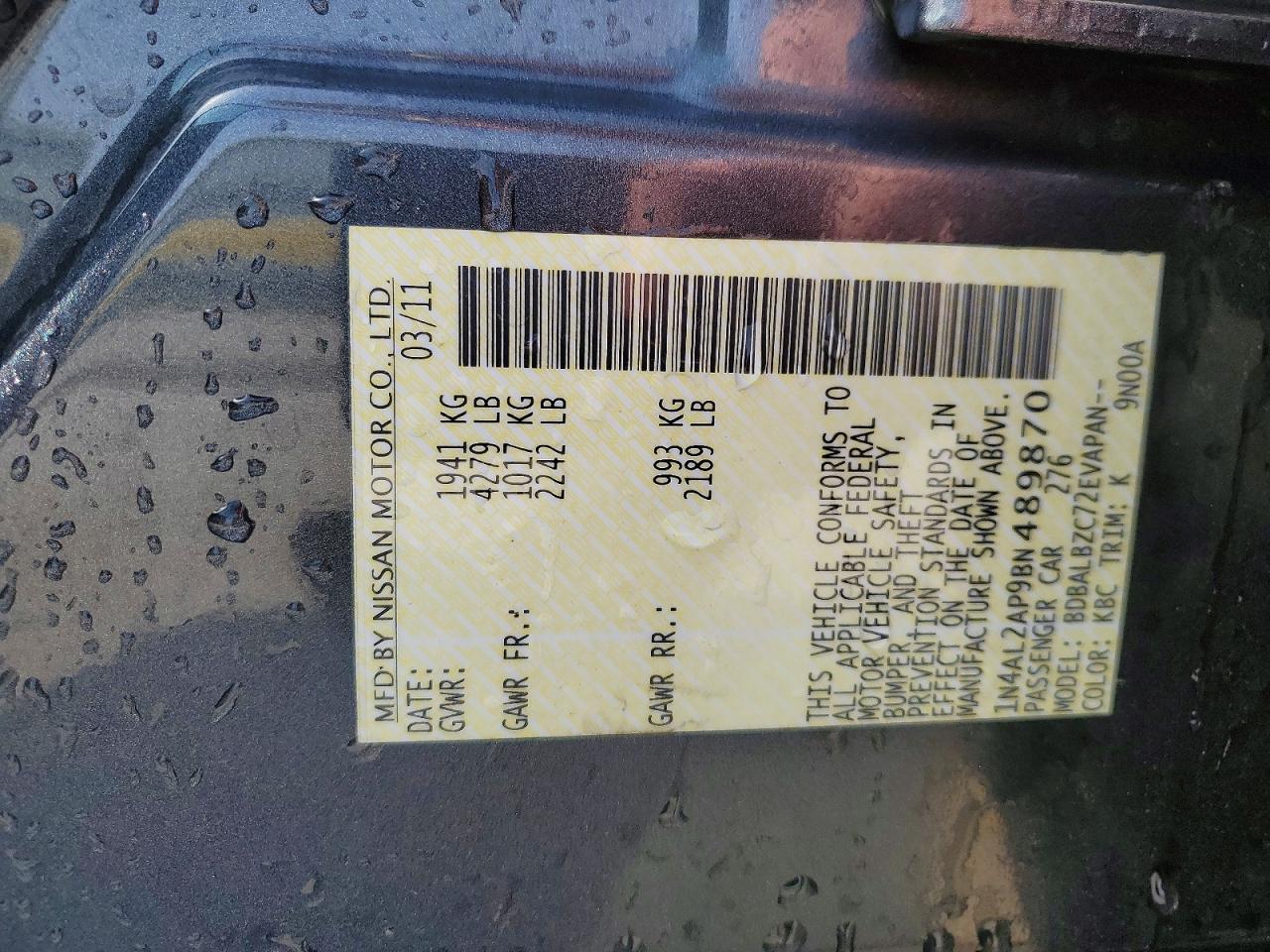 2011 NISSAN ALTIMA 2.5 photo 25