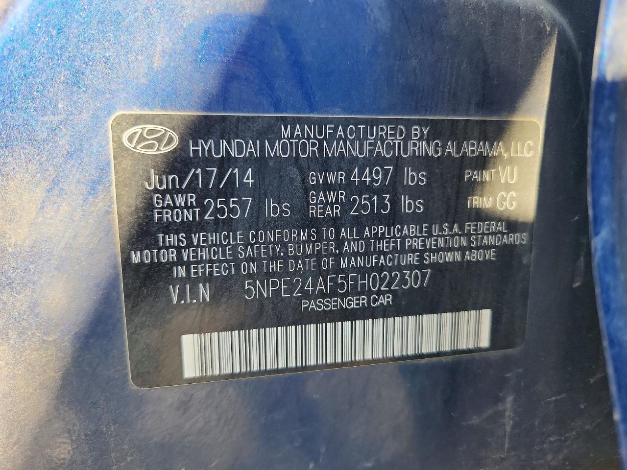 2015 HYUNDAI SONATA SE photo 12