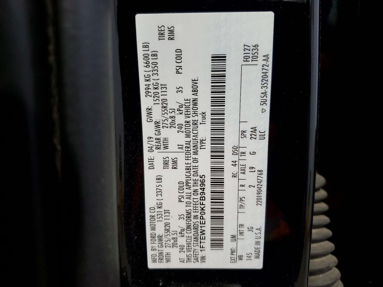 2019 FORD F150 SUPERCREW photo 23