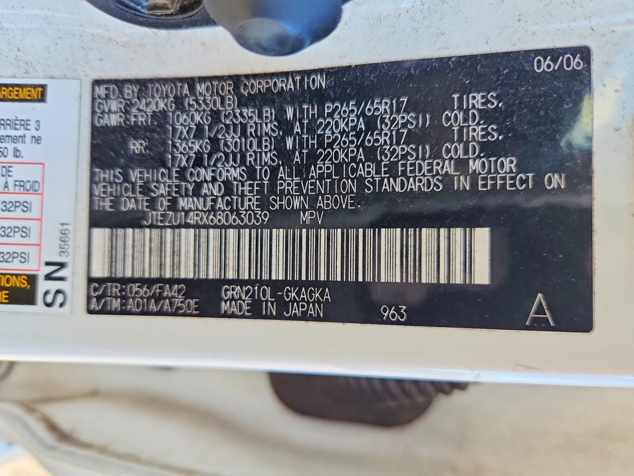 2006 TOYOTA 4RUNNER SR5 photo 37