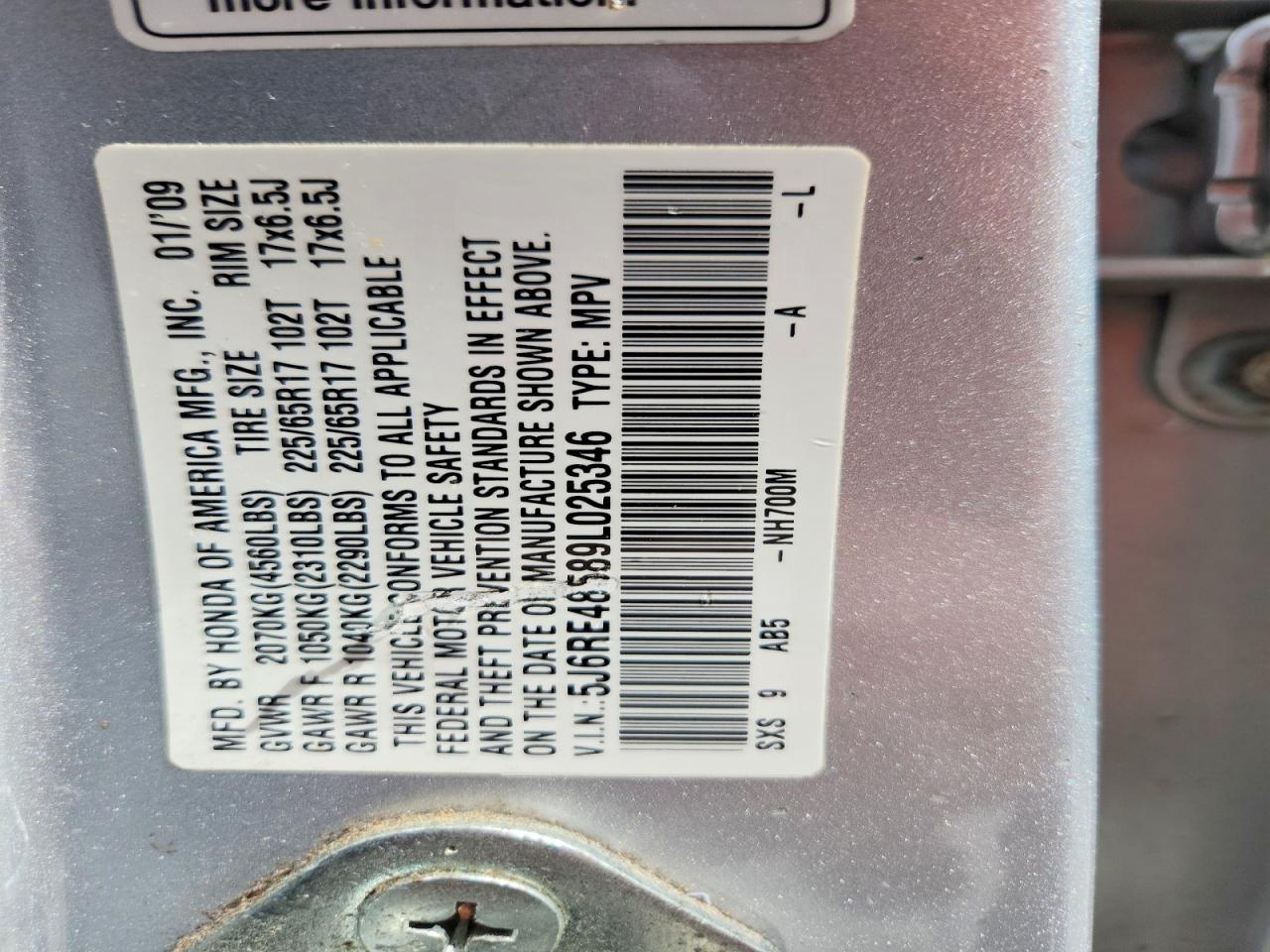 2009 HONDA CR-V EX photo 27