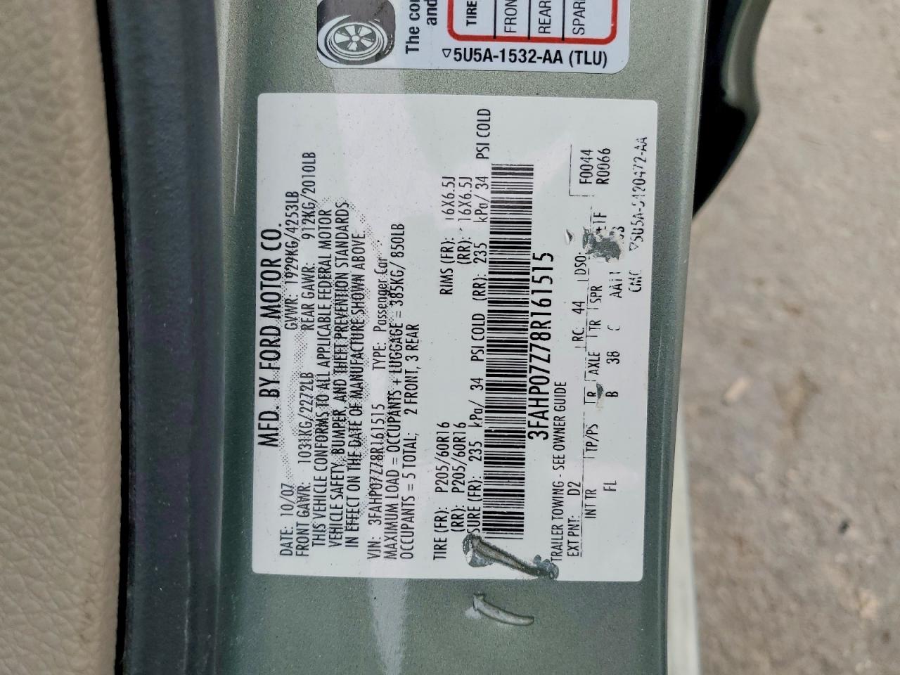2008 FORD FUSION SE photo 25