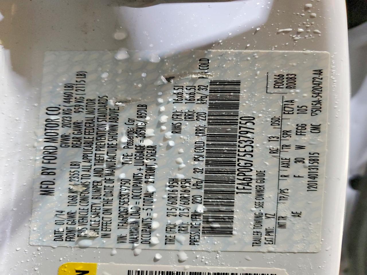 2014 FORD FUSION S photo 12