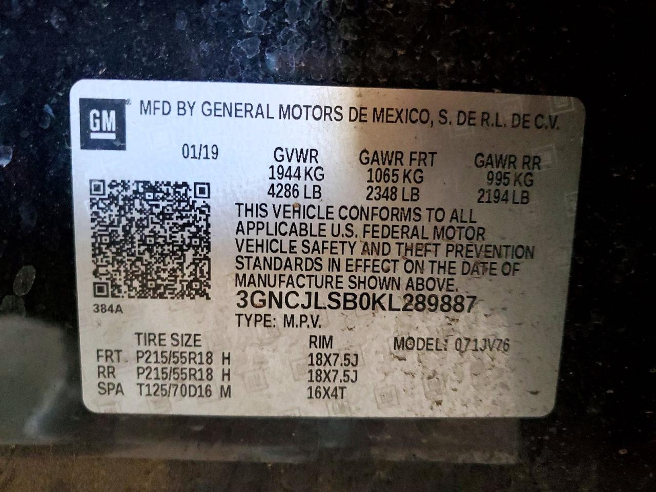 2019 CHEVROLET TRAX 1LT photo 13