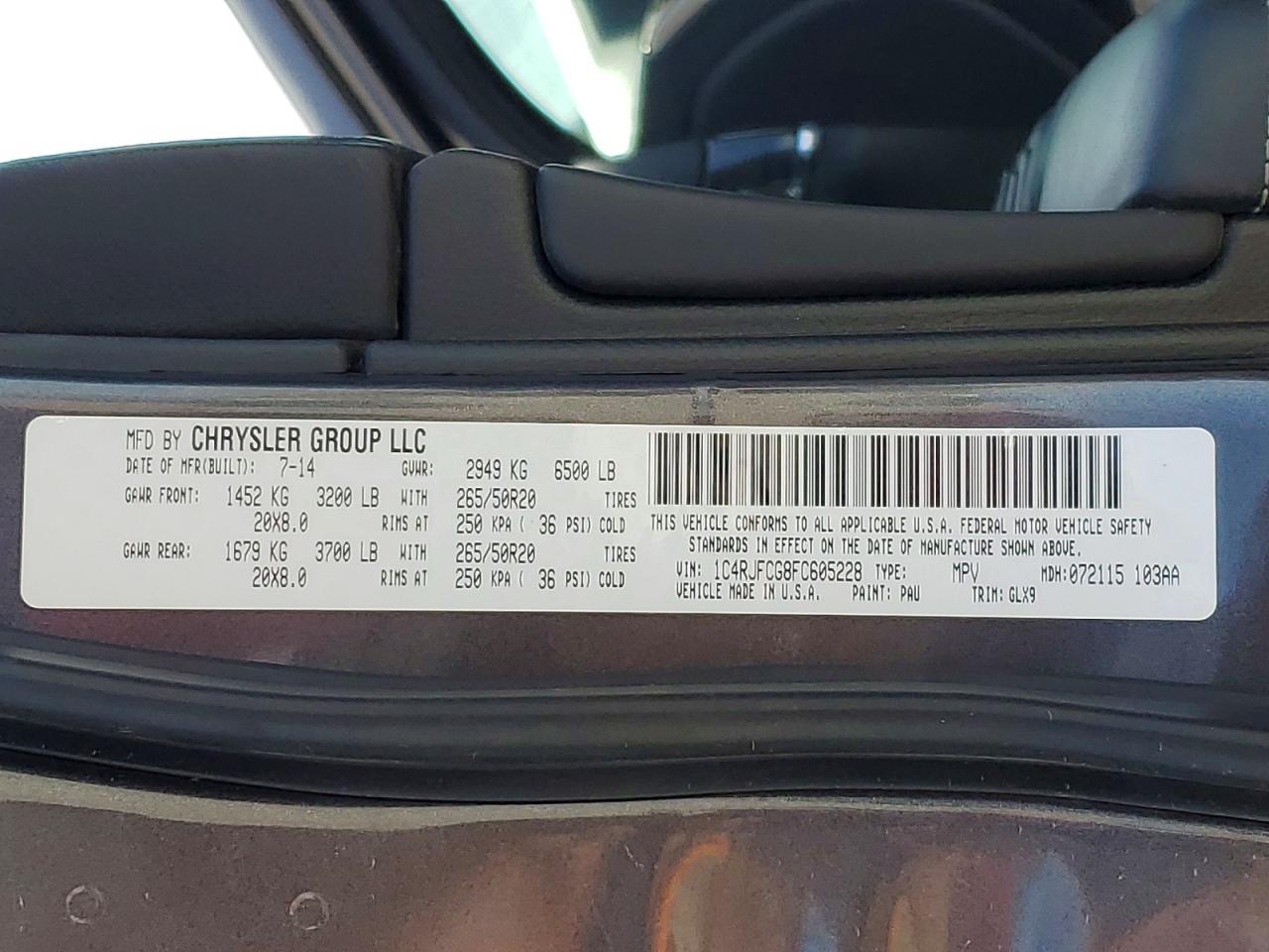 2015 JEEP GRAND CHEROKEE OVERLAND photo 40