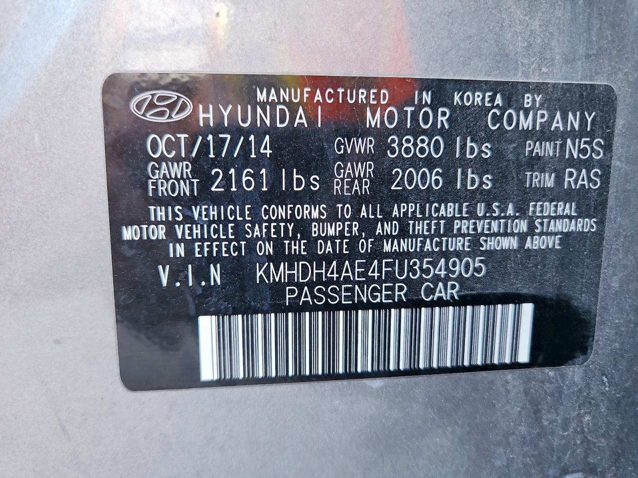 2015 HYUNDAI ELANTRA SE photo 23