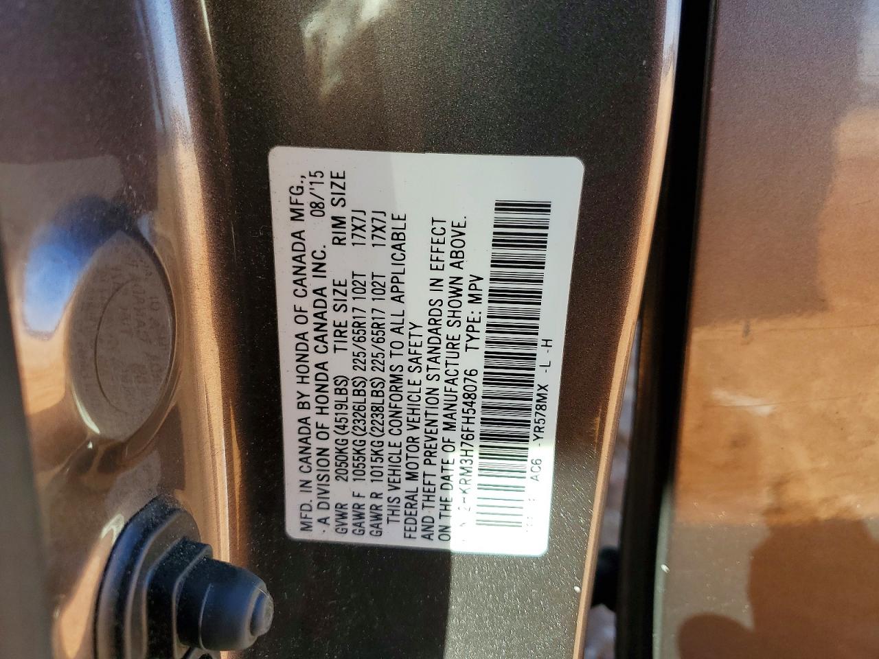 2015 HONDA CR-V EXL photo 25