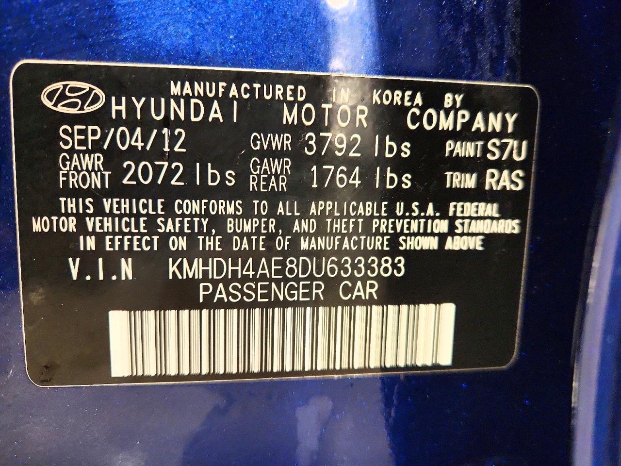 2013 HYUNDAI ELANTRA GLS photo 13