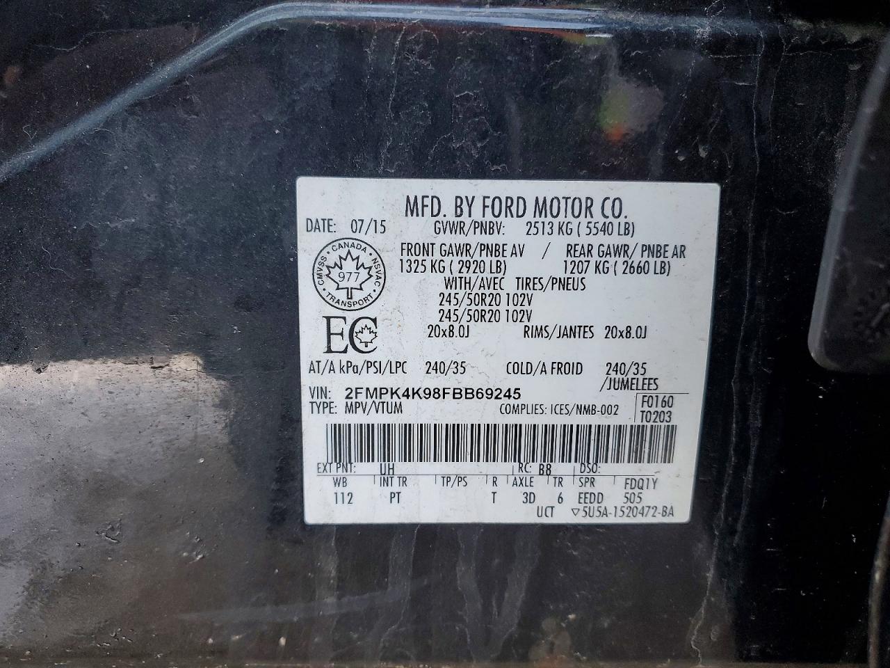 2015 FORD EDGE TITANIUM photo 40