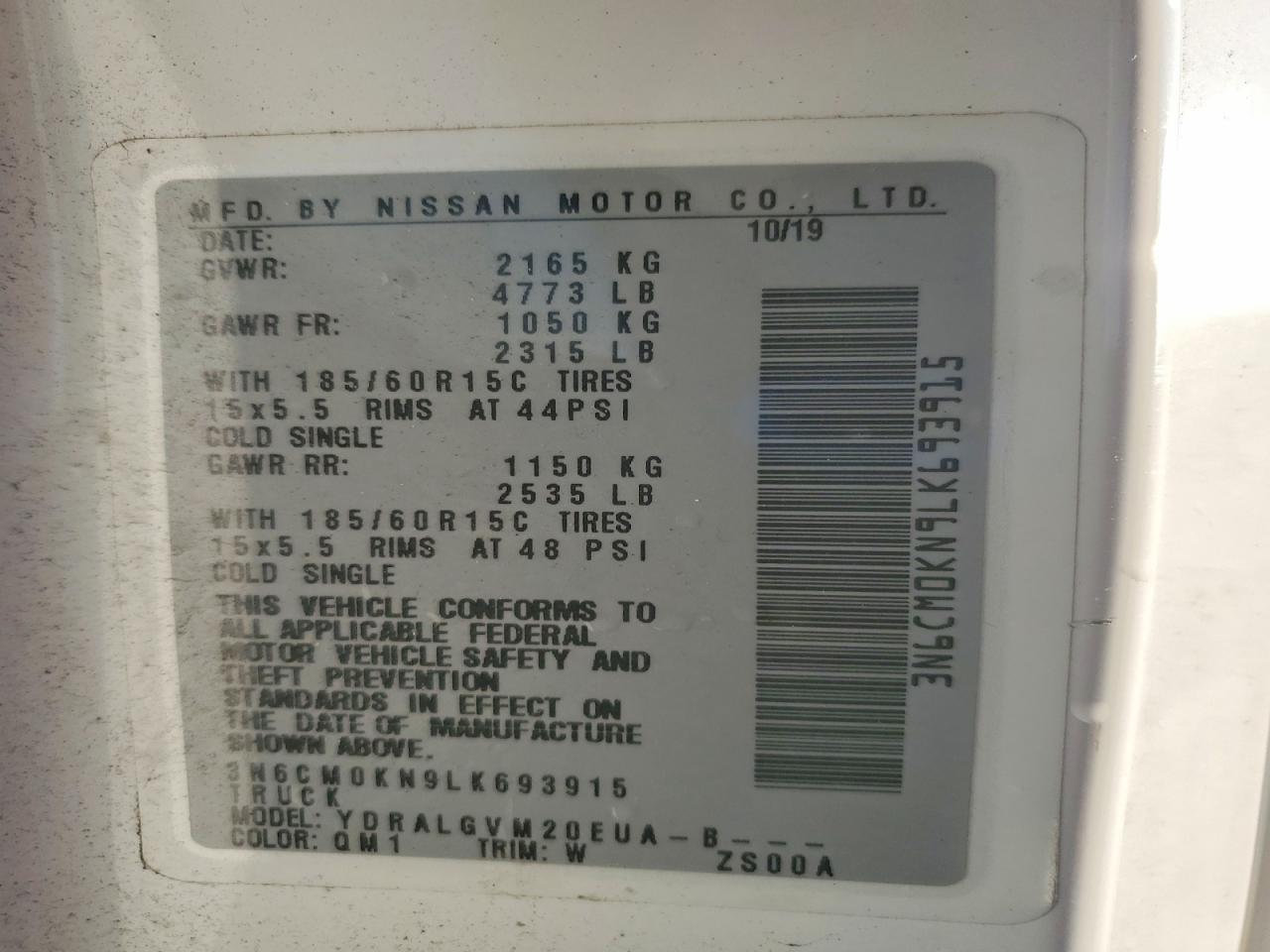 2020 NISSAN NV200 SV UTILITY / SERVICE VAN photo 13