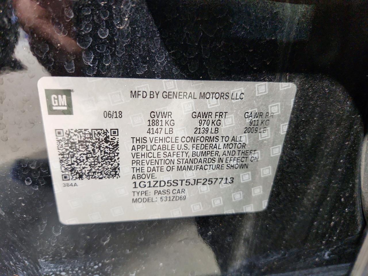 2018 CHEVROLET MALIBU LT photo 12