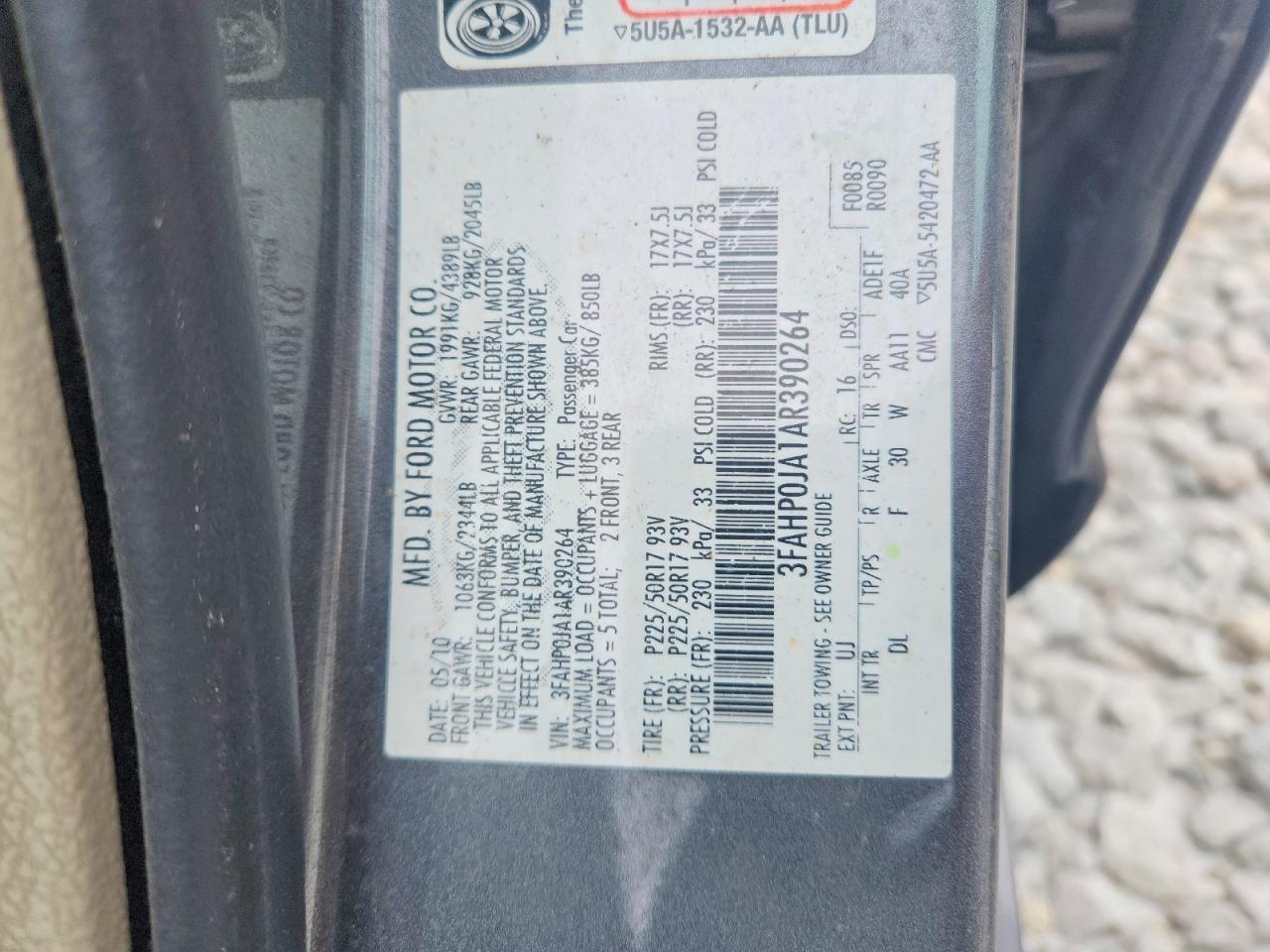 2010 FORD FUSION SEL photo 34