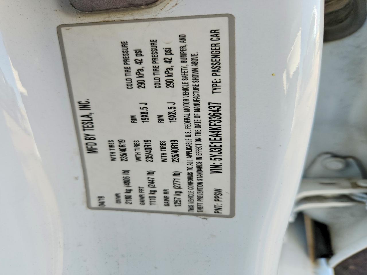 2019 TESLA MODEL 3 photo 23