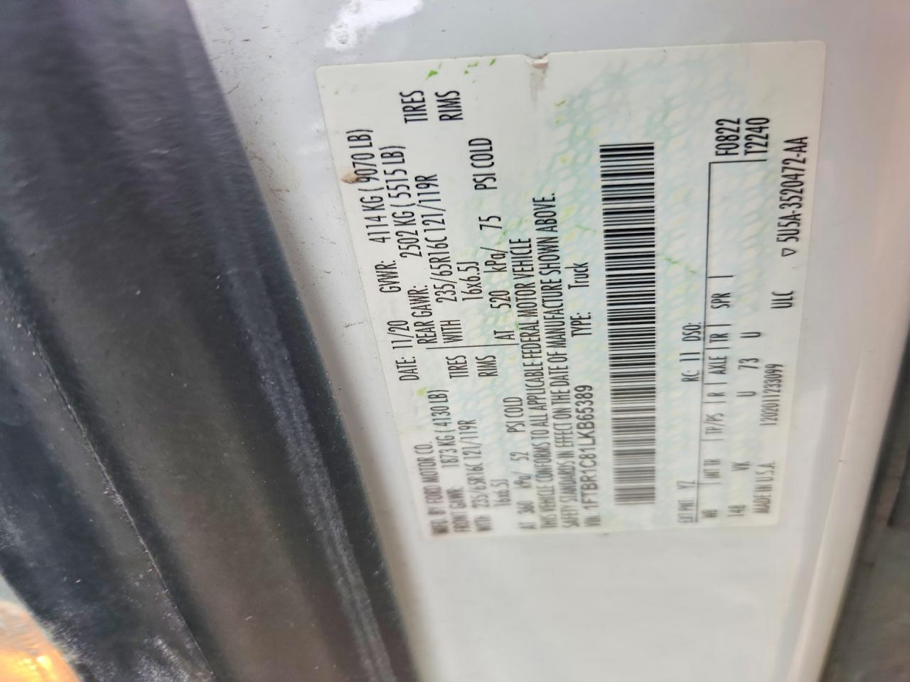 2020 FORD TRANSIT T-250 photo 25