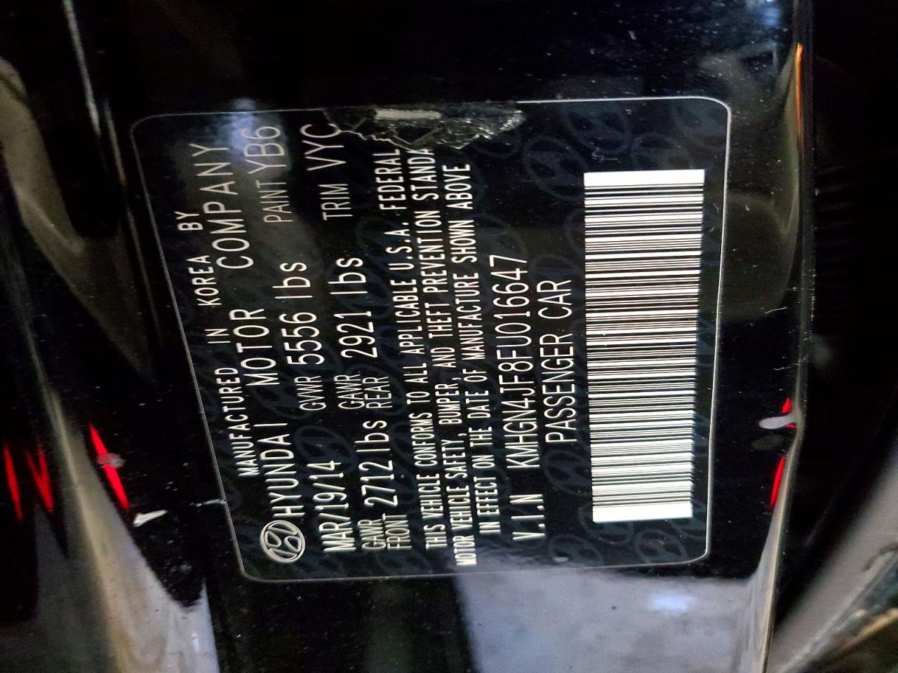 2015 HYUNDAI GENESIS 5.0L photo 12