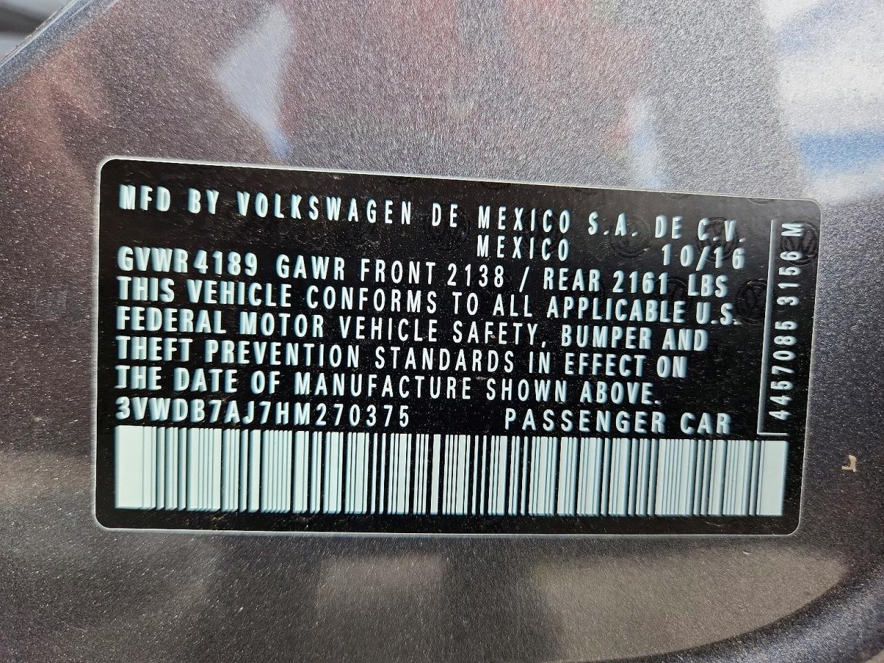 2017 VOLKSWAGEN JETTA SE photo 12