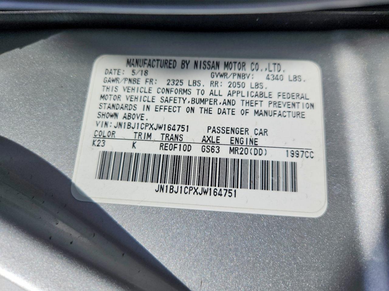2018 NISSAN ROGUE SPORT SV photo 37