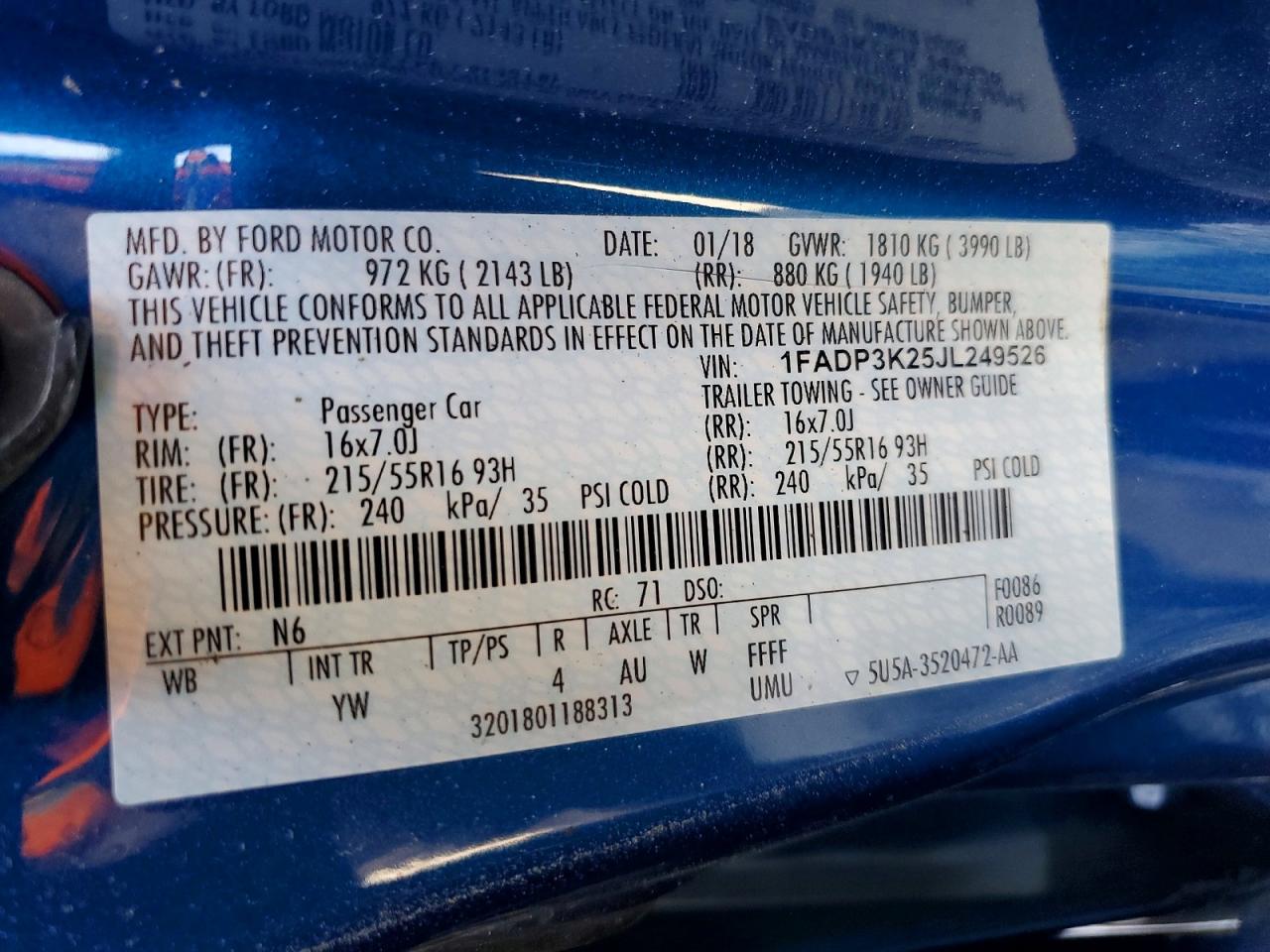 2018 FORD FOCUS SE photo 13