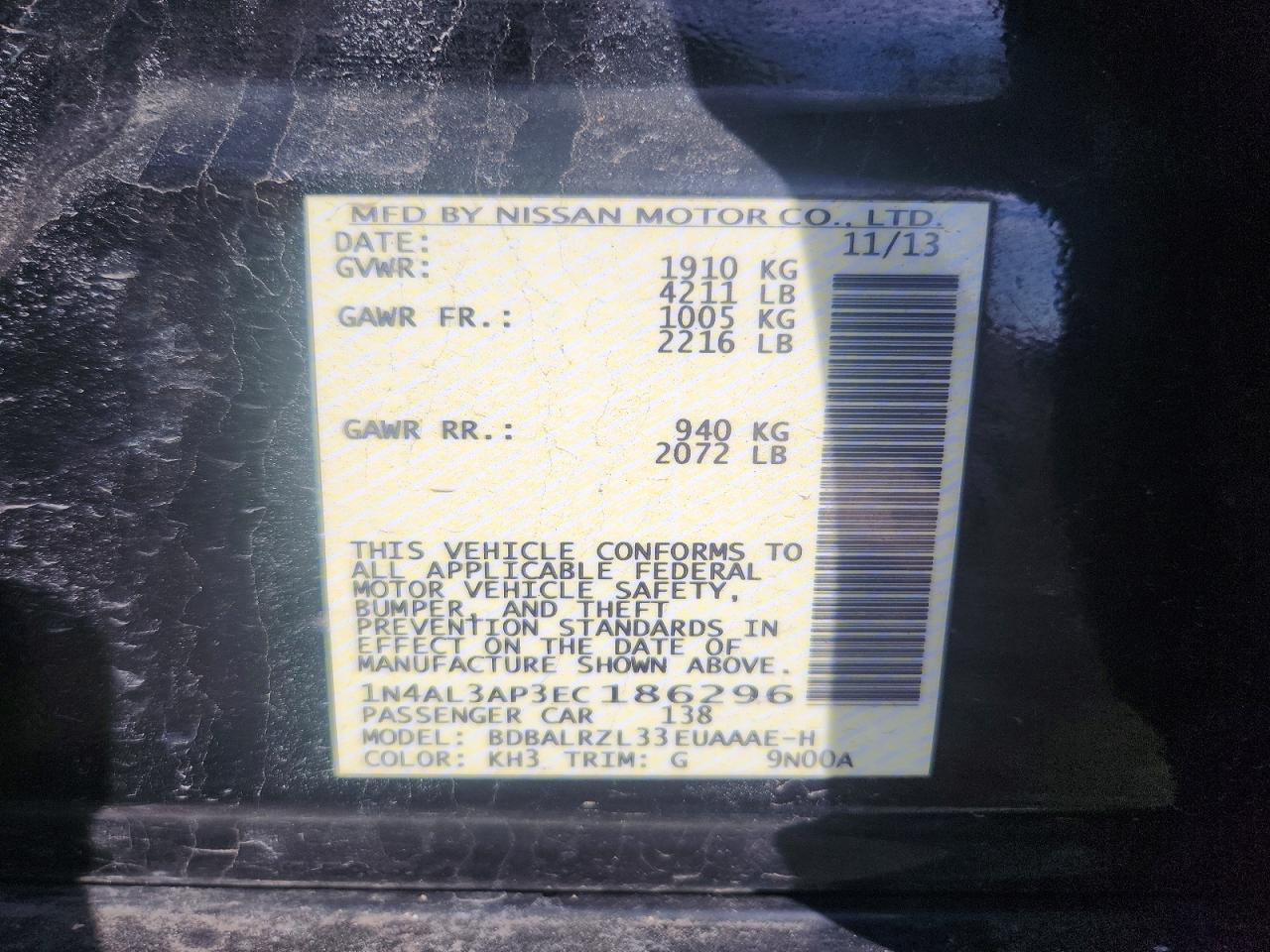 2014 NISSAN ALTIMA 2.5 S photo 13
