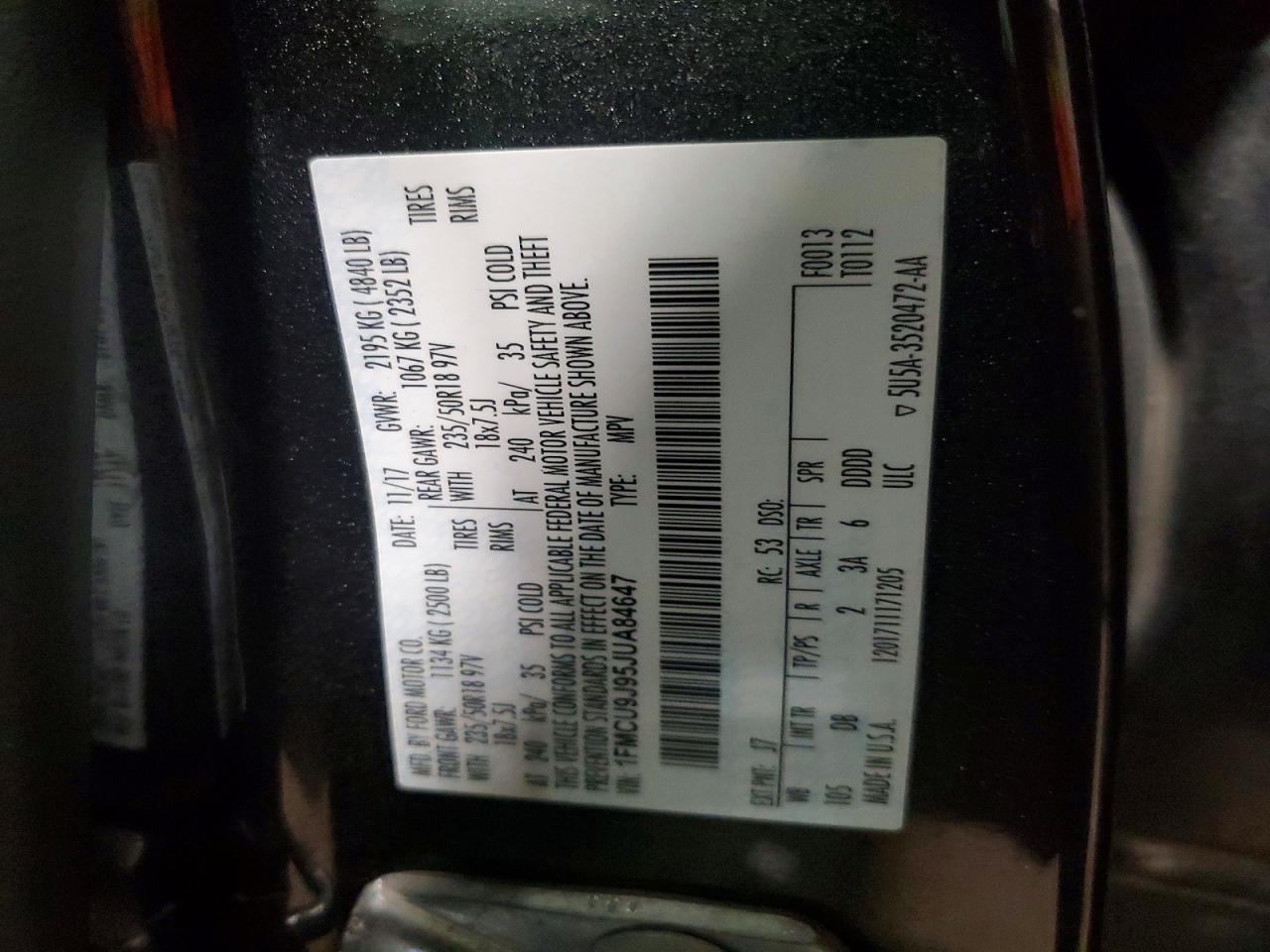 2018 FORD ESCAPE TITANIUM photo 13