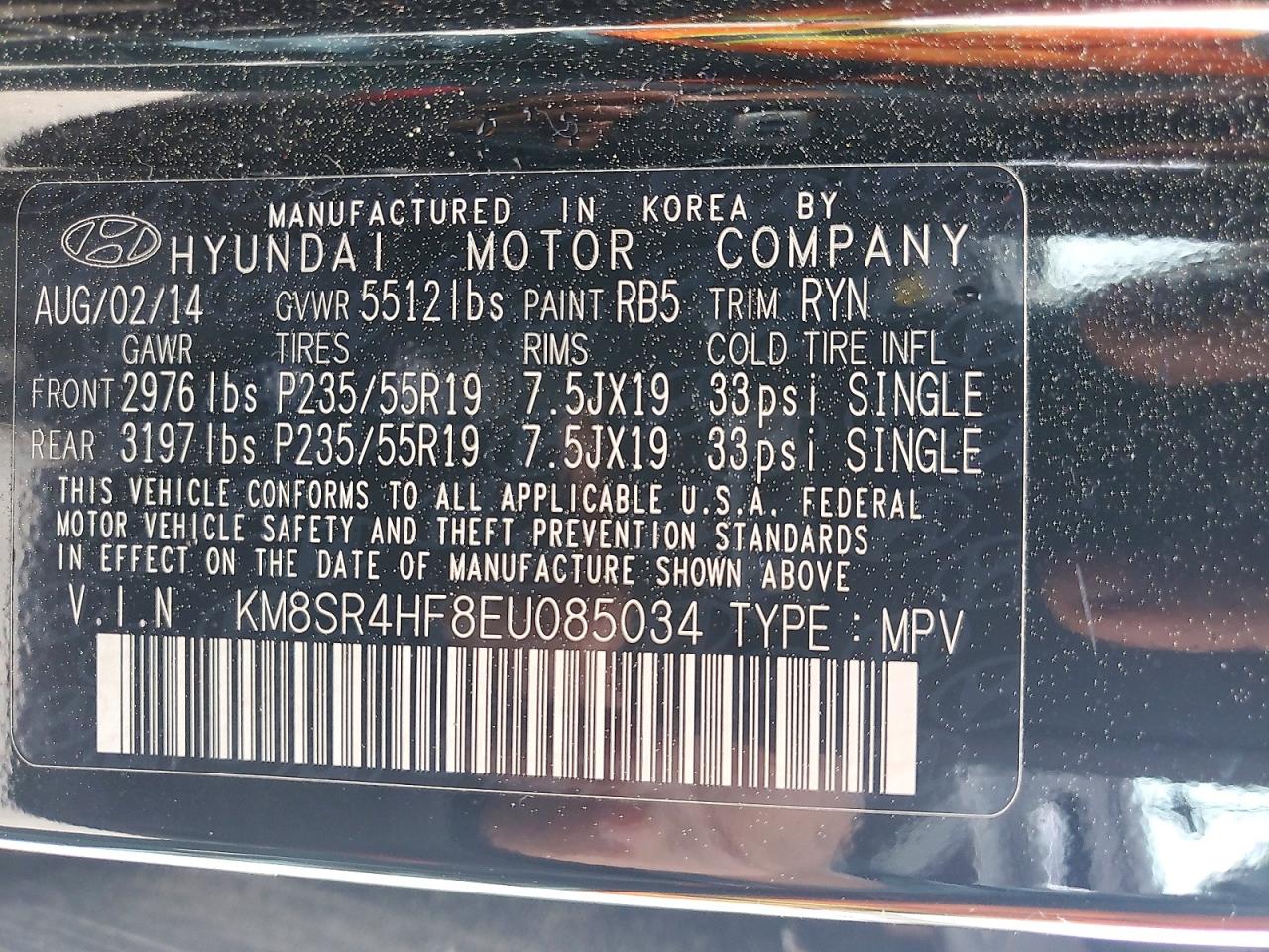2014 HYUNDAI SANTA FE LIMITED photo 25