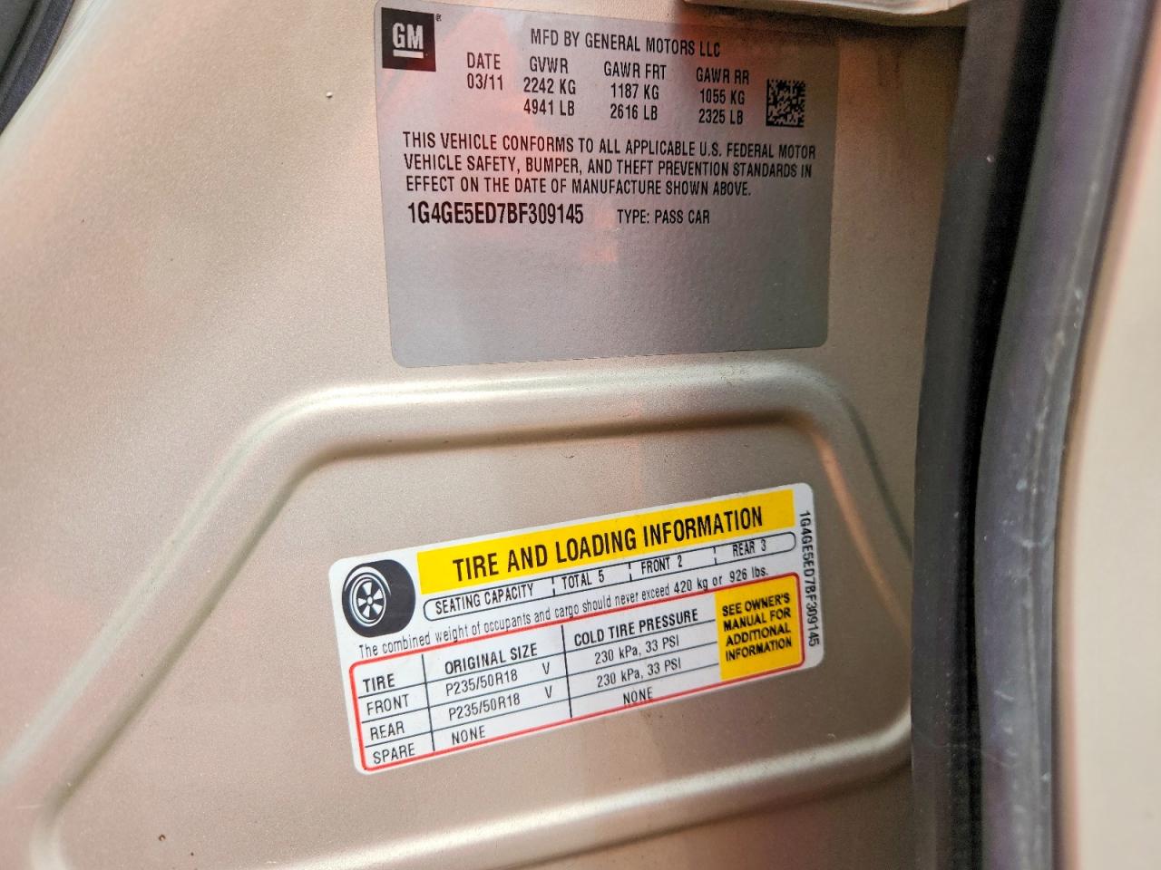 2011 BUICK LACROSSE CXS photo 13