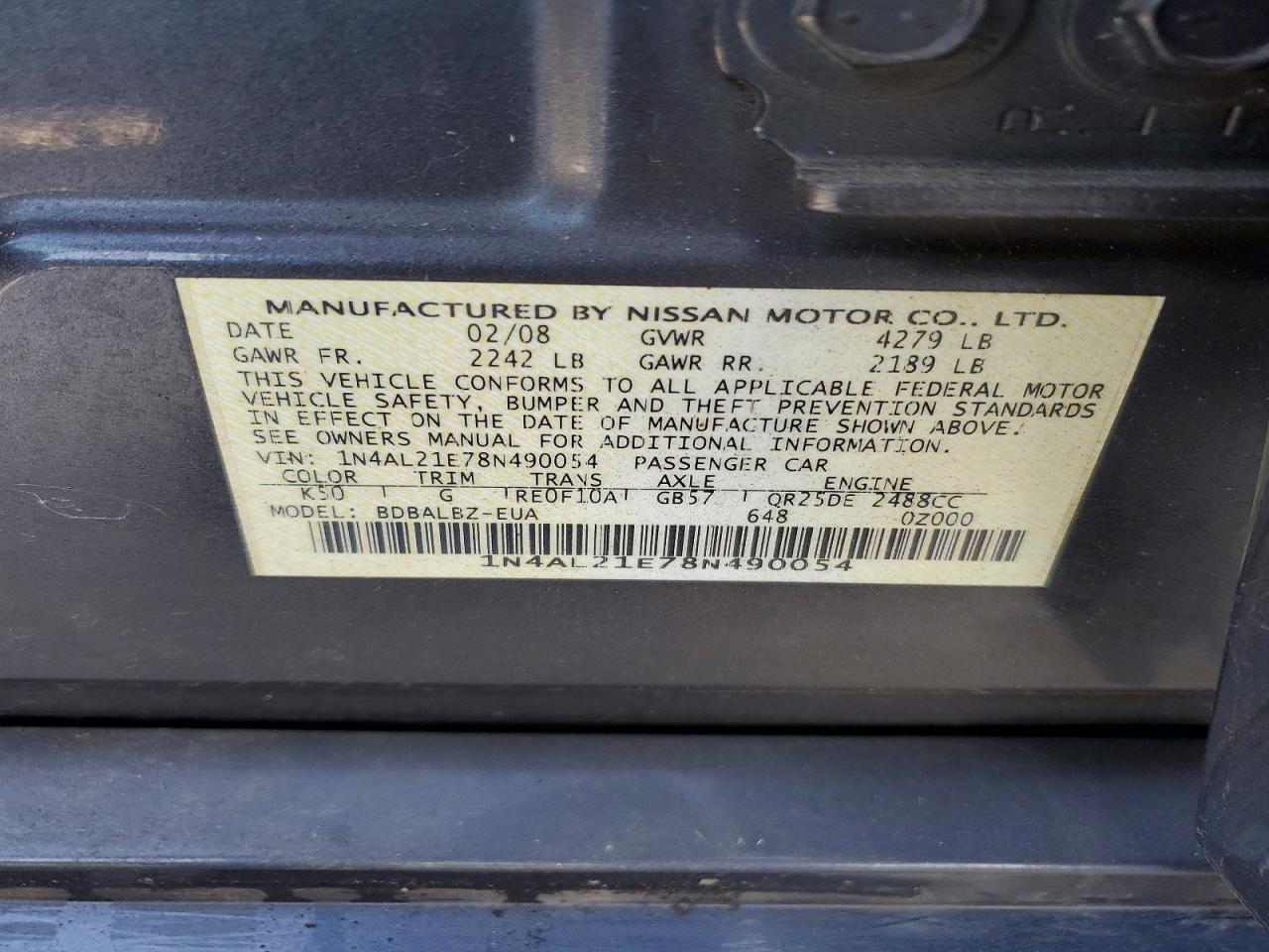 2008 NISSAN ALTIMA 2.5 photo 13