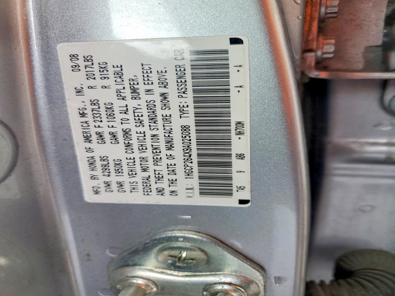 2009 HONDA ACCORD LXP photo 25