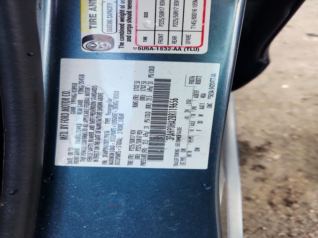 2011 FORD FUSION SE photo 13