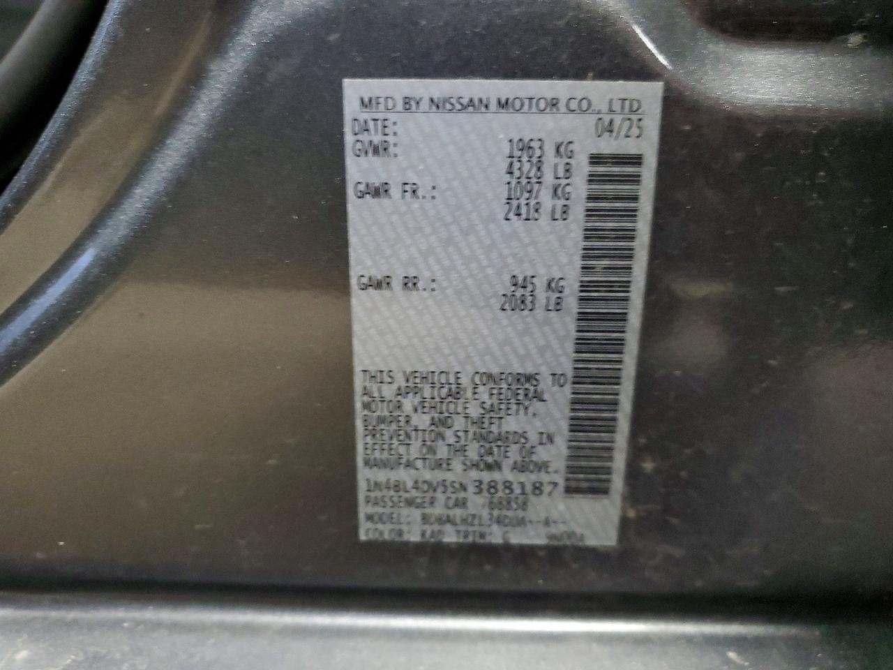 2025 NISSAN ALTIMA 2.5 SV photo 23