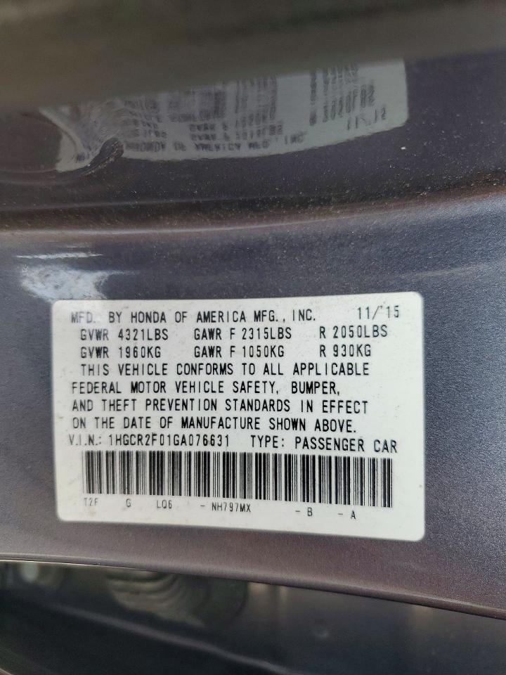 2016 HONDA ACCORD EX photo 25