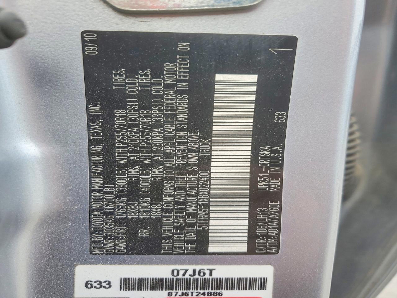 2011 TOYOTA TUNDRA GRADE photo 25