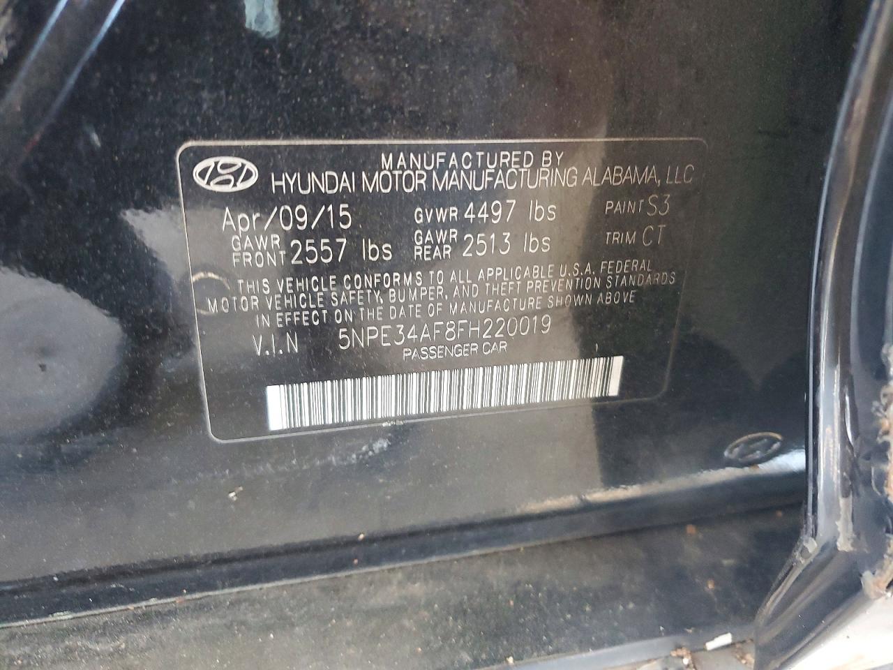 2015 HYUNDAI SONATA LIMITED photo 12