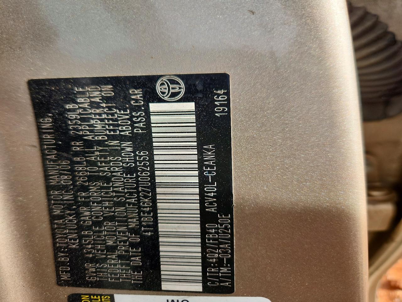 2007 TOYOTA CAMRY LE photo 37