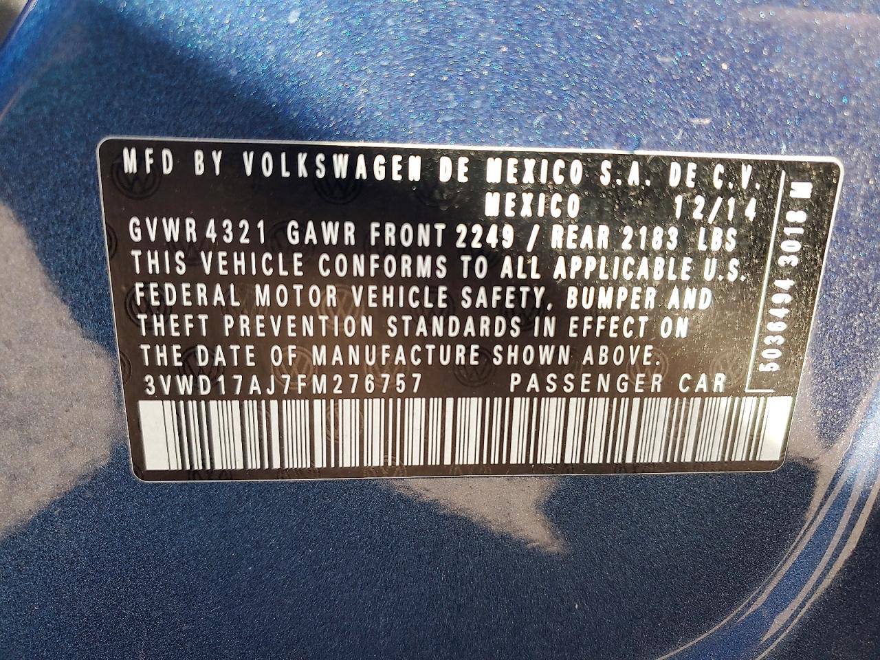 2015 VOLKSWAGEN JETTA SE photo 34