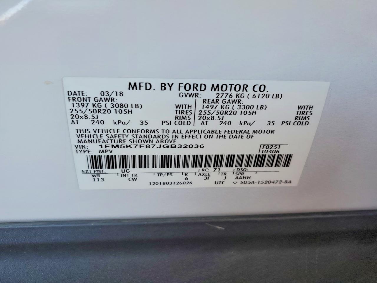 2018 FORD EXPLORER LIMITED photo 25