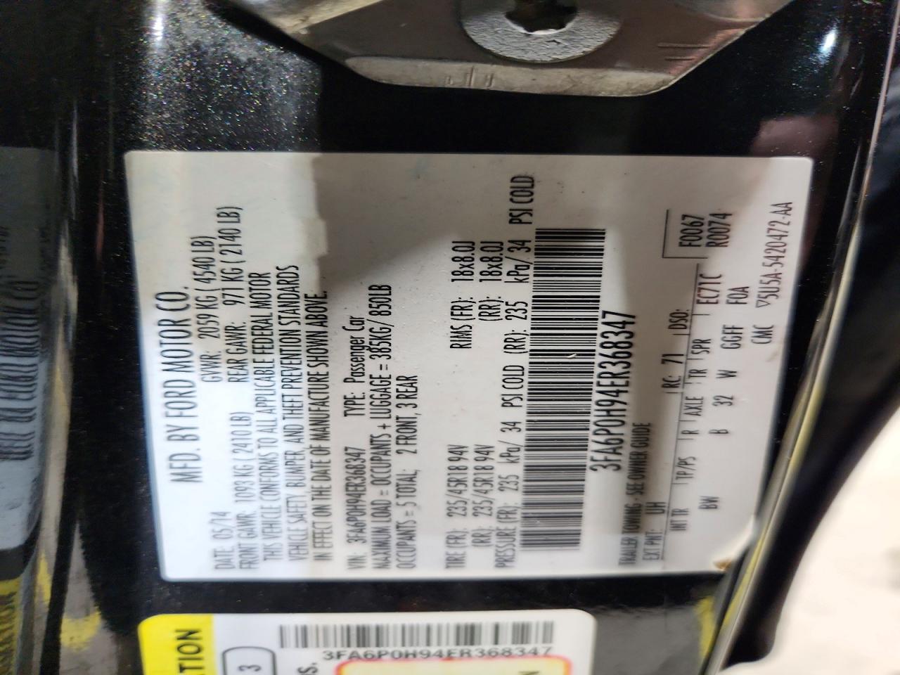 2014 FORD FUSION SE photo 23