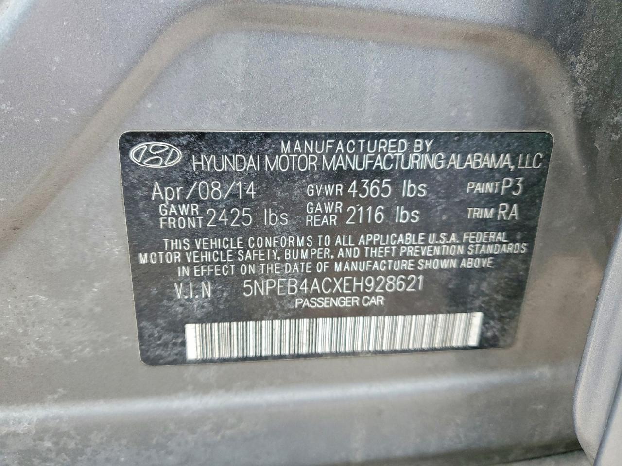 2014 HYUNDAI SONATA GLS photo 25