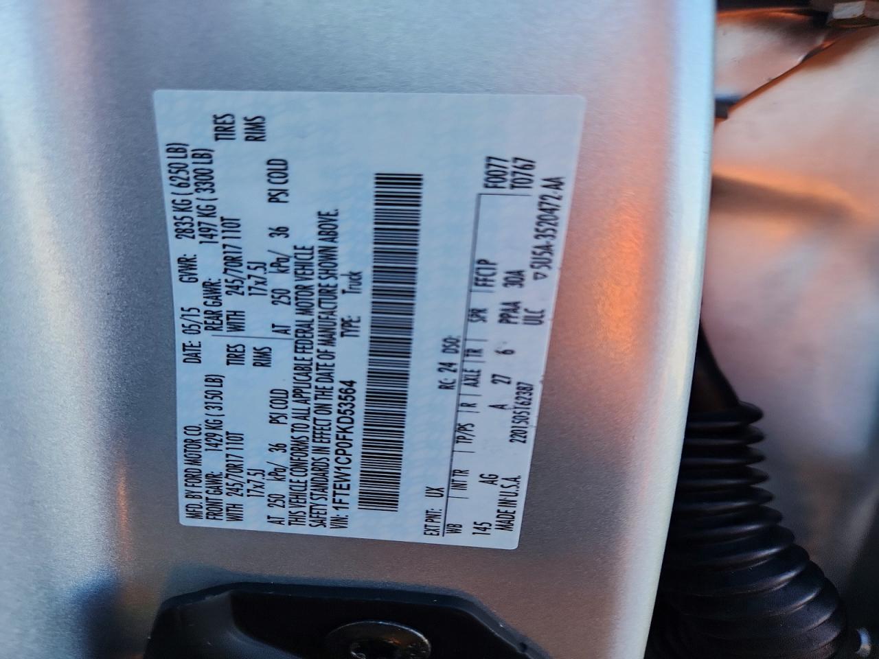 2015 FORD F150 SUPERCREW photo 12