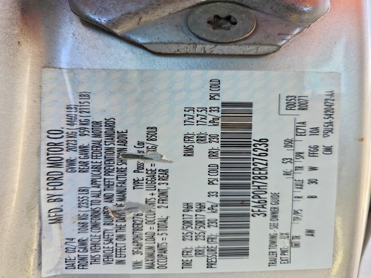 2014 FORD FUSION SE photo 34