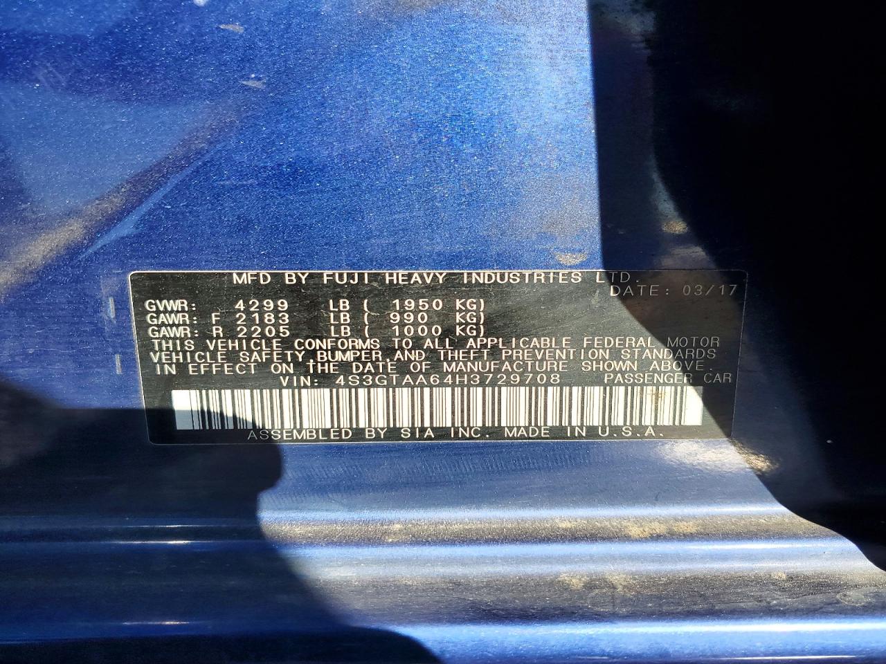 2017 SUBARU IMPREZA photo 12