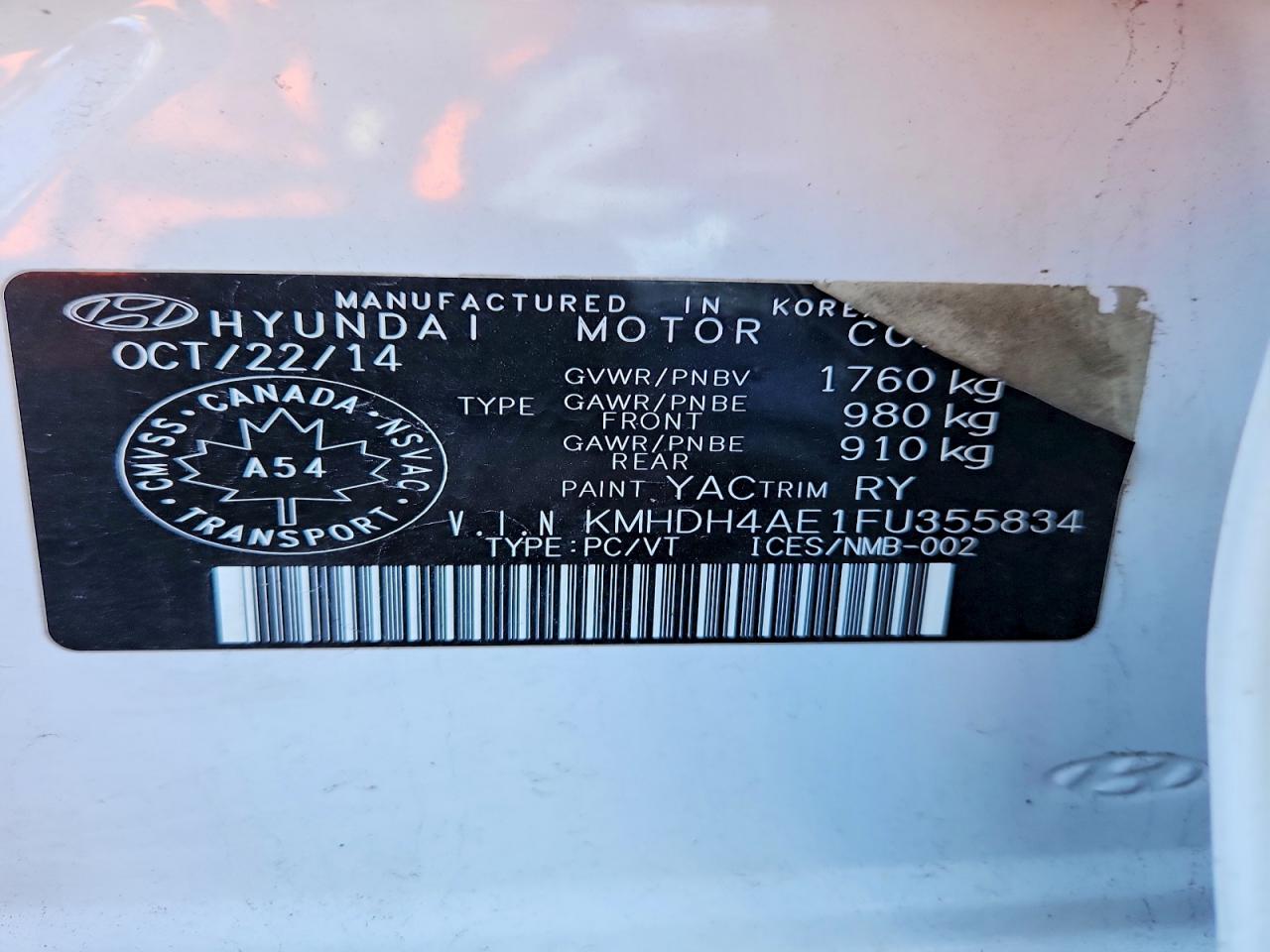 2015 HYUNDAI ELANTRA SE photo 34