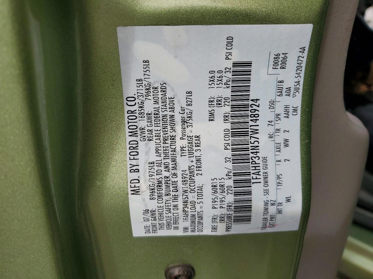 2007 FORD FOCUS ZX4 photo 25