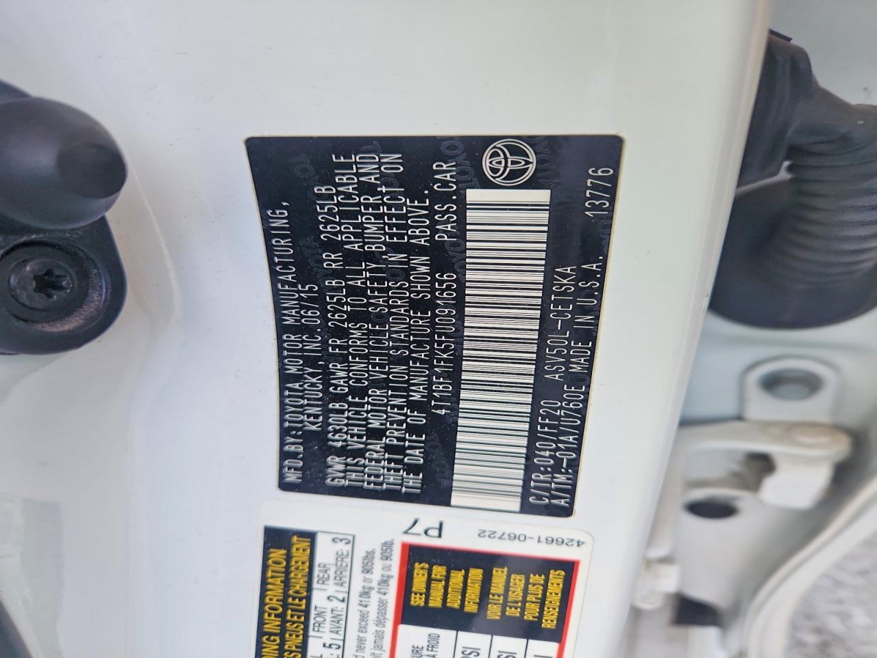 2015 TOYOTA CAMRY SE photo 12
