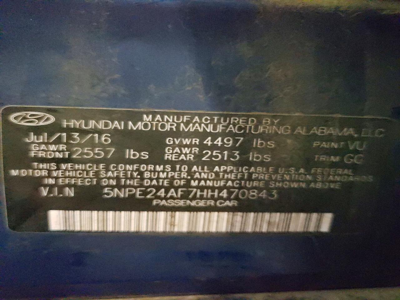2017 HYUNDAI SONATA BASE photo 34