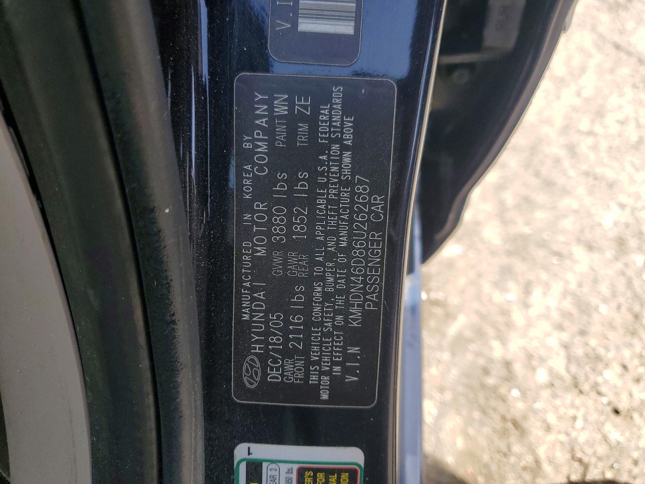 2006 HYUNDAI ELANTRA GLS photo 25