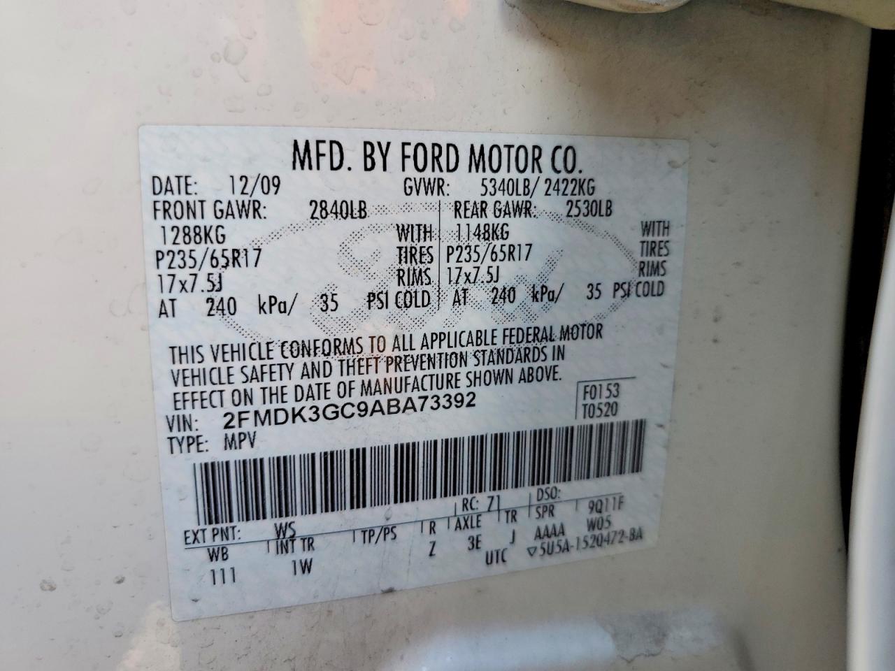 2010 FORD EDGE SE photo 37