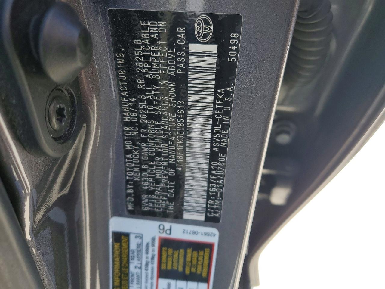 2014 TOYOTA CAMRY L photo 23