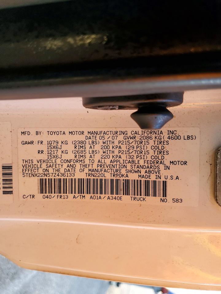 2007 TOYOTA TACOMA BASE photo 12